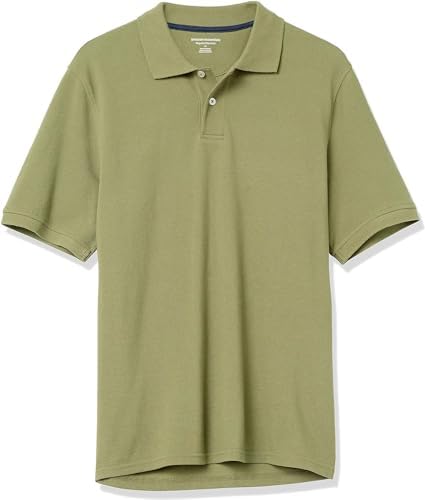 Amazon Essentials Men's Regular-Fit Cotton Pique Polo Shirt (Available in Big & Tall), Light Olive, X-Small