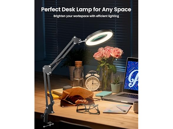 UBeesize 10X Magnifying Glass w/Light & Stand
