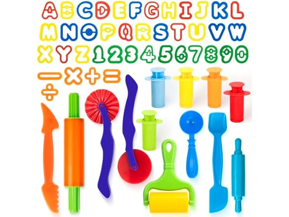 Hygloss Dough Extruder Set + Alphabet & Numbers