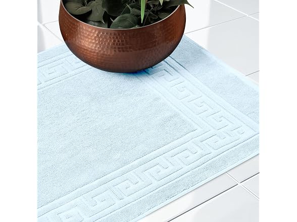 Superior Heavyweight Cotton Bath Mats, Set of 2, 22" x 35", Light Blue