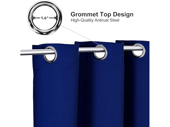ChrisDowa Blackout Curtain 120" L, Blue