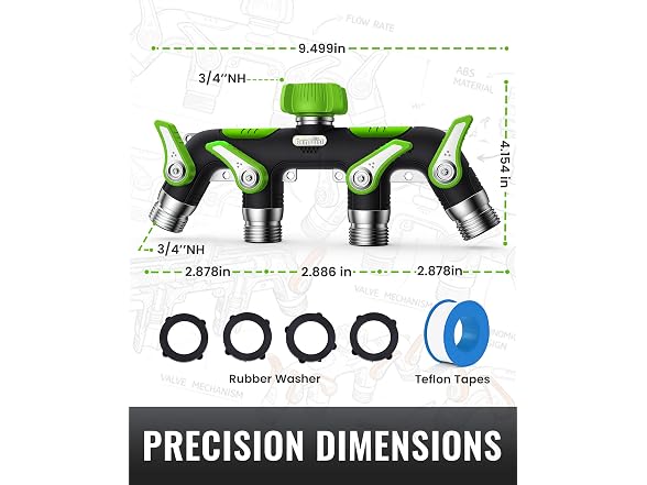 RAINPOINT 4 Way Garden Hose Splitter