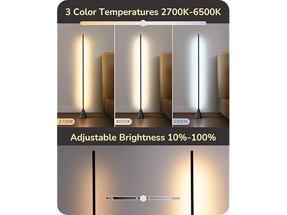 Black LED Floor Lamp