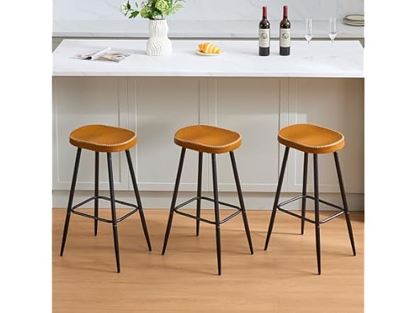 FIRAVOE Bar Stools Set of 3, Modern 28 inch Bar Height Stool (Open Box)