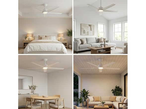 ocioc 52 inch White Ceiling Fan with Light
