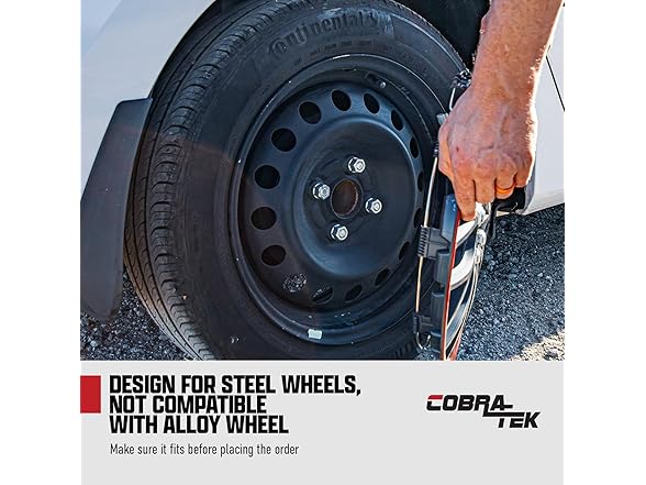 Cobra-Tek 069-KR 4PC Hubcaps Black/Silver - Choose Size