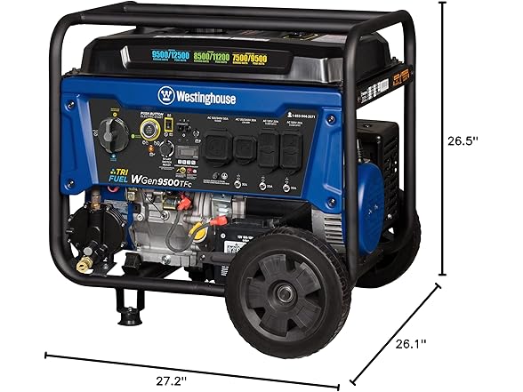 Westinghouse 12500W Tri-Fuel Backup Portable Generator