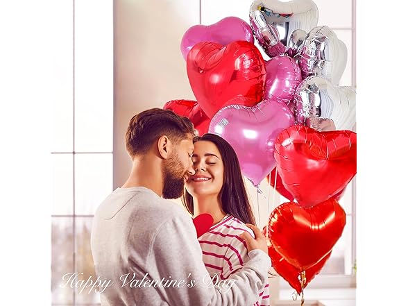 Upgraded Pink Silver and Red Balloons 