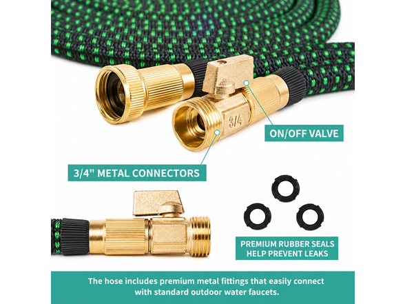 100ft Expandable Garden Hose w/ Nozzle