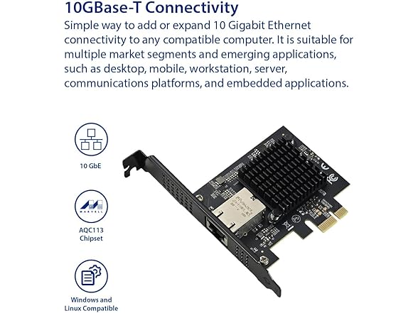 Single Port 10 Gigabit Ethernet PCI-e x1 Network Card