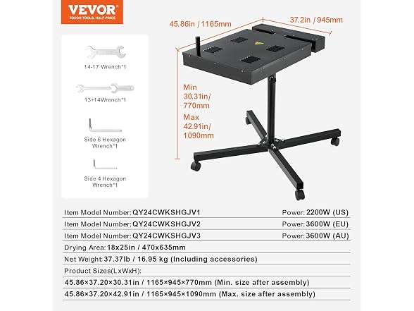 Pro Flash Dryer 18x25 inch, Upgrade 2200W Flash