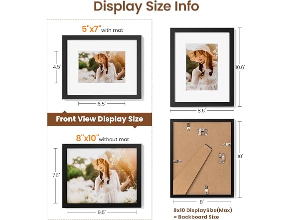 Heimlove 8x10 Picture Frames, Set of 3