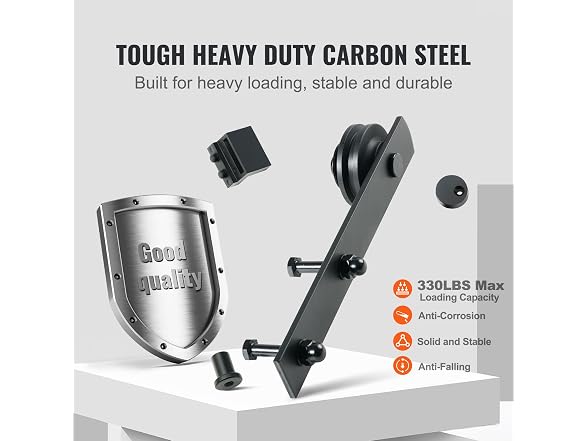 8FT Sliding Barn Door Hardware Kit, 330LBS Heavy