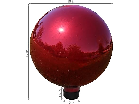 Sunnydaze 10" Garden Gazing Ball - Red