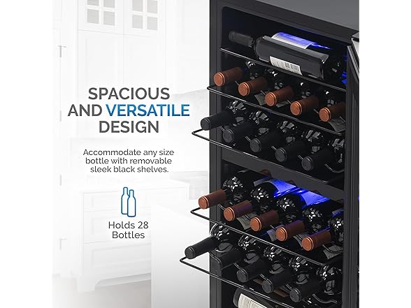 Newair Dual Zone Wine Fridge - 28 Bottles