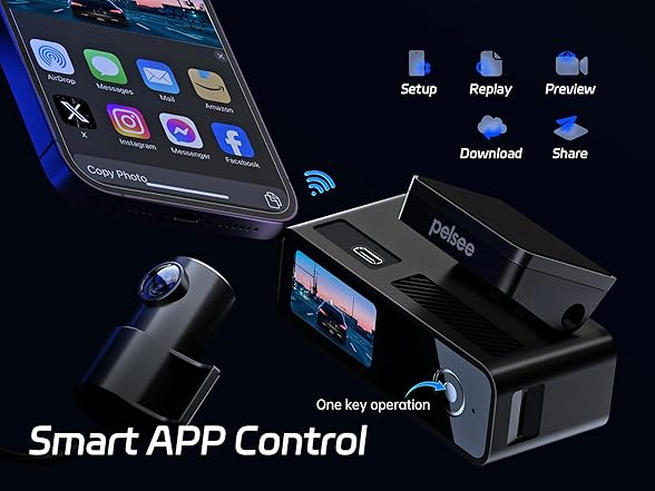 Pelsee P1 Duo 4K Dash Cam | 64GB SD