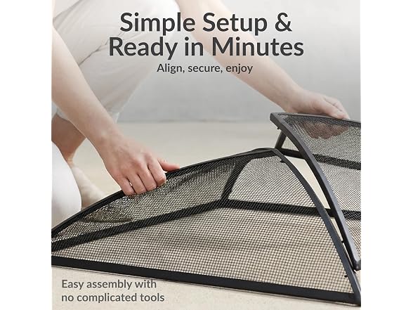 Sunnydaze Square Fire Pit Screen Cover, 31" x 31"