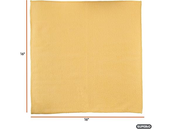 Superio Yellow Microfiber Cleaning Cloth