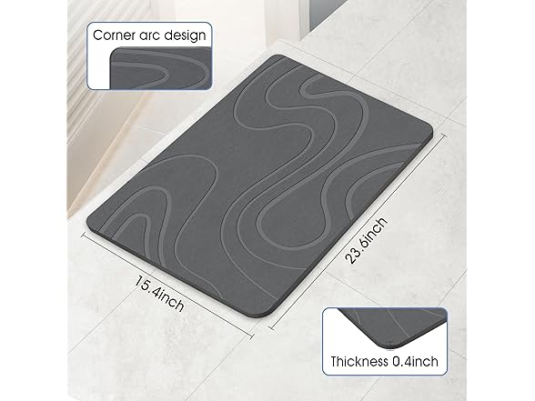 Veeloim BC1286825070005 Stone Bath Mat