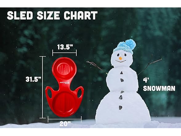 Avalanche Brands Torpedo Snow Sled, Red