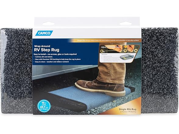 Camco Camco Wrap Around RV Step Rug | 17.5 x