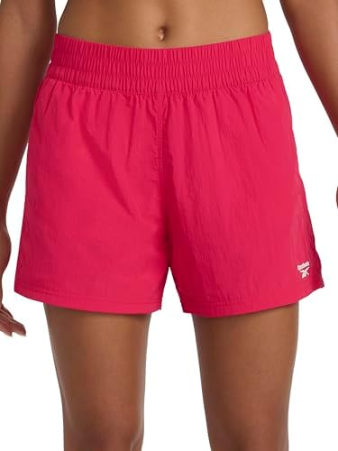 Reebok Women’s Marathoner Track 4.5” Short, Standard Fit, Lightweight Poly Fabric, Love Potion, Medium