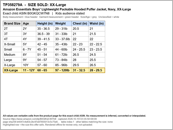 Size Chart