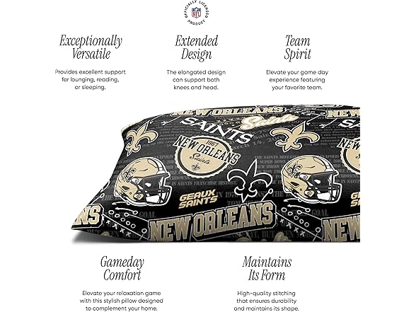 NEW ORLEANS SAINTS Plush Body Pillow