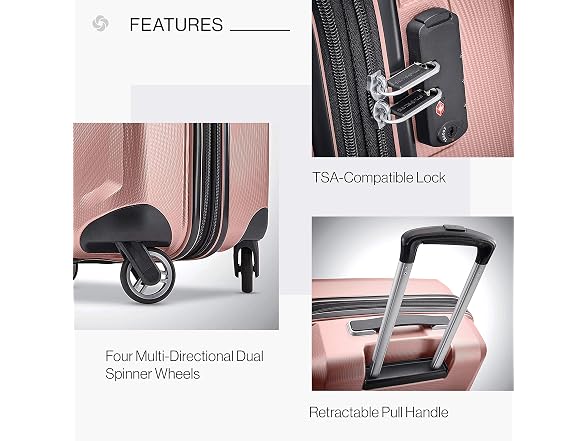 Samsonite Winfield 3 DLX Hardside Luggage 25-Inch, Rose