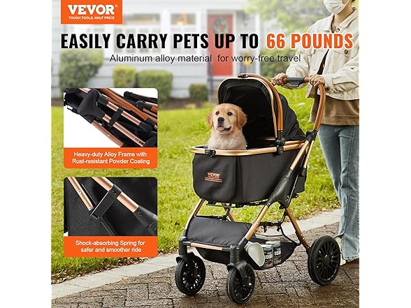 VEVOR Pet Stroller - 66 LB MAX