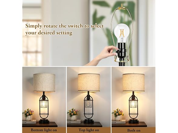 TOBUSA 29'' Tall Table Lamps, 2-Light Farmhouse