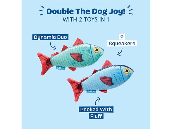 Barkbox Mike & Mike the Trout Twins Dog Toy | 2-Part
