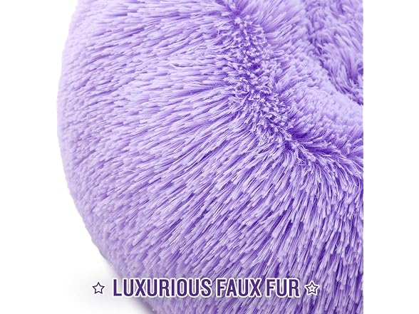Luciphia Round Dog Cat Bed Donut Cuddler, Faux Fur