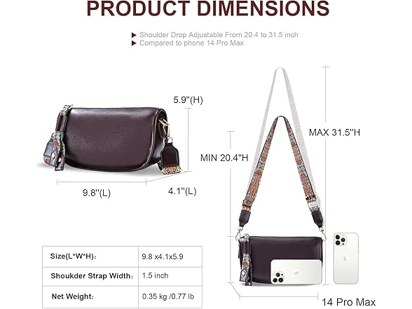 Yonami Genuine Leather Crossbody Bag
