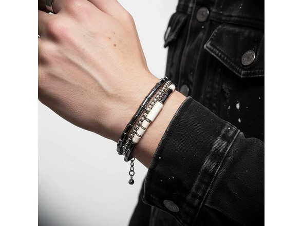 Mens Hematite Bead Bracelet