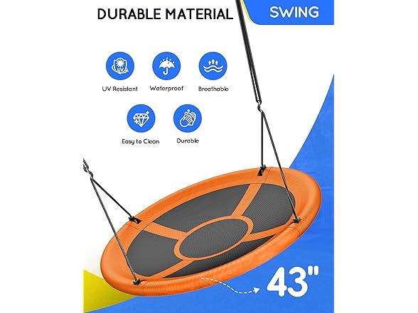 Everyfun 43" Saucer Tree Swing for Kids Adult