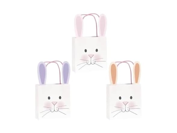 Pretty Easter Assorted Bunny Ear Treat Bags- Pack of 3
