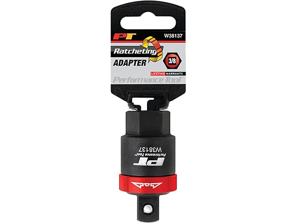 Performance Tool W38137 3/8-Inch Drive Ratcheting Adapter,Black