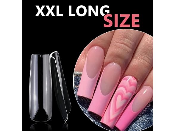 500pcs Extra Long Square Nail Tips