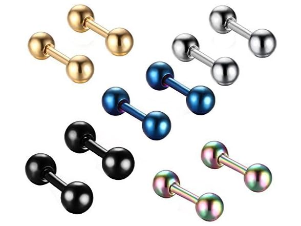 Stainless Steel Barbell Stud Earring