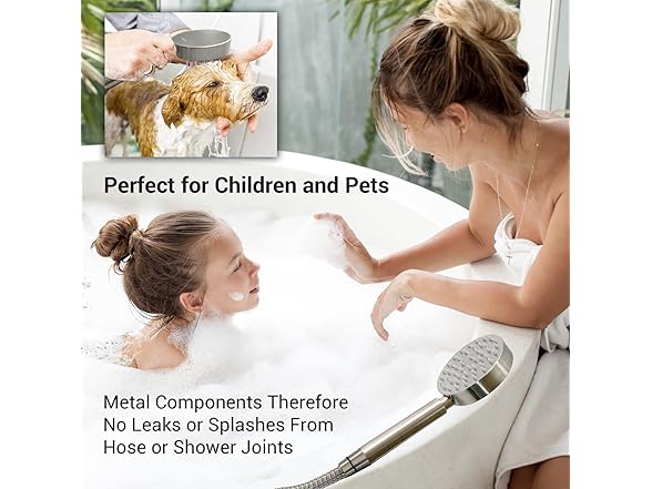 All Metal Shower Head with Hose