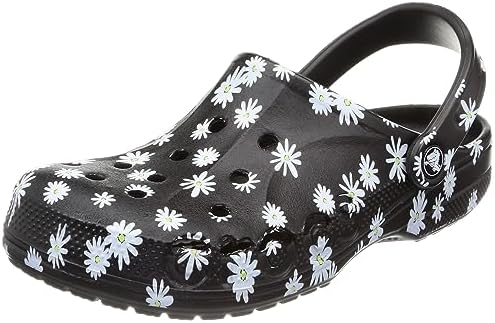 Crocs Baya Seasonal Unisex Clog Black Daisy Size M4W6
