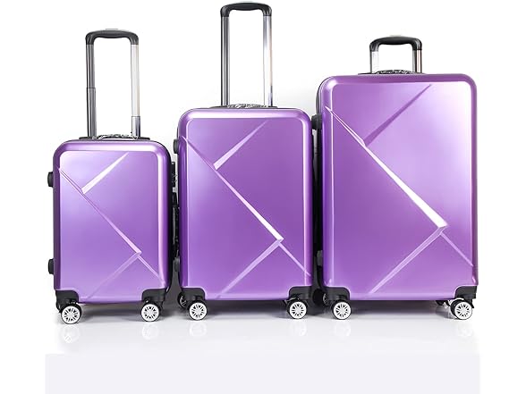 Tiktun Luggage Set 3pc Purple