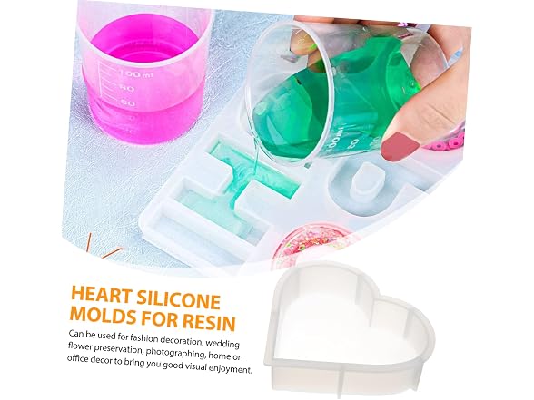 Silicone Heart Mold for Resin Bookends,