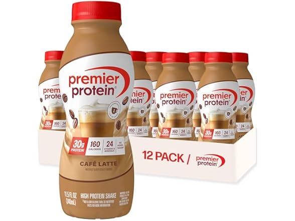 Premier Protein Shake Café Latte, 12 Pack