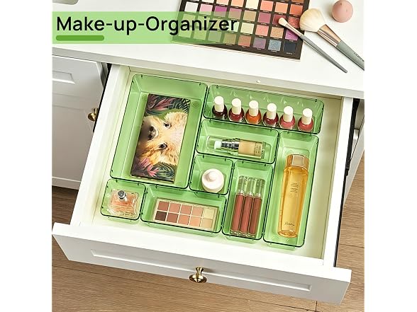 Vtopmart Clear Green 25 PCS Plastic Drawer Organizer
