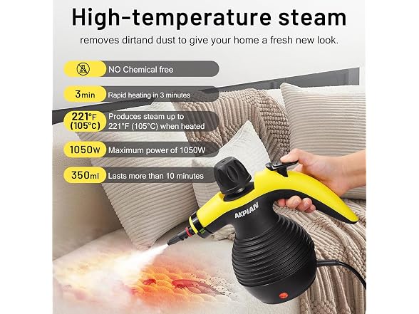AKPIAN Handheld Steam Cleaner, Steamer fo
