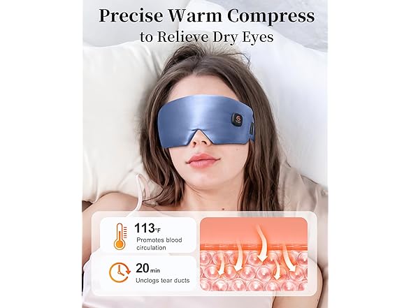 Silk heated eye mask