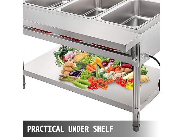 VEVOR Commercial Electric Food Warmer 3 Pot Steam Table Food Warmer 18