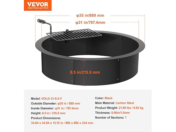 VEVOR Fire Pit Ring
